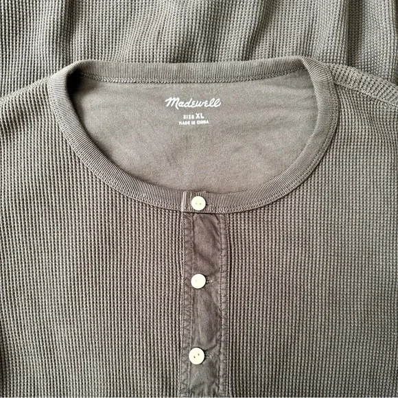 NWOT Madewell Thermal Henley Long Sleeve Tee - Picture 5 of 8